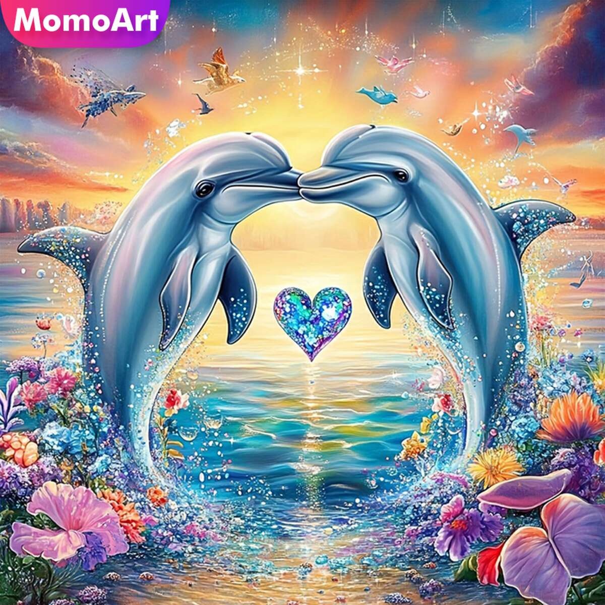 Embroidery Uae - Momoart Nieuwe Collectie Diamant Schilderij Dolfijn