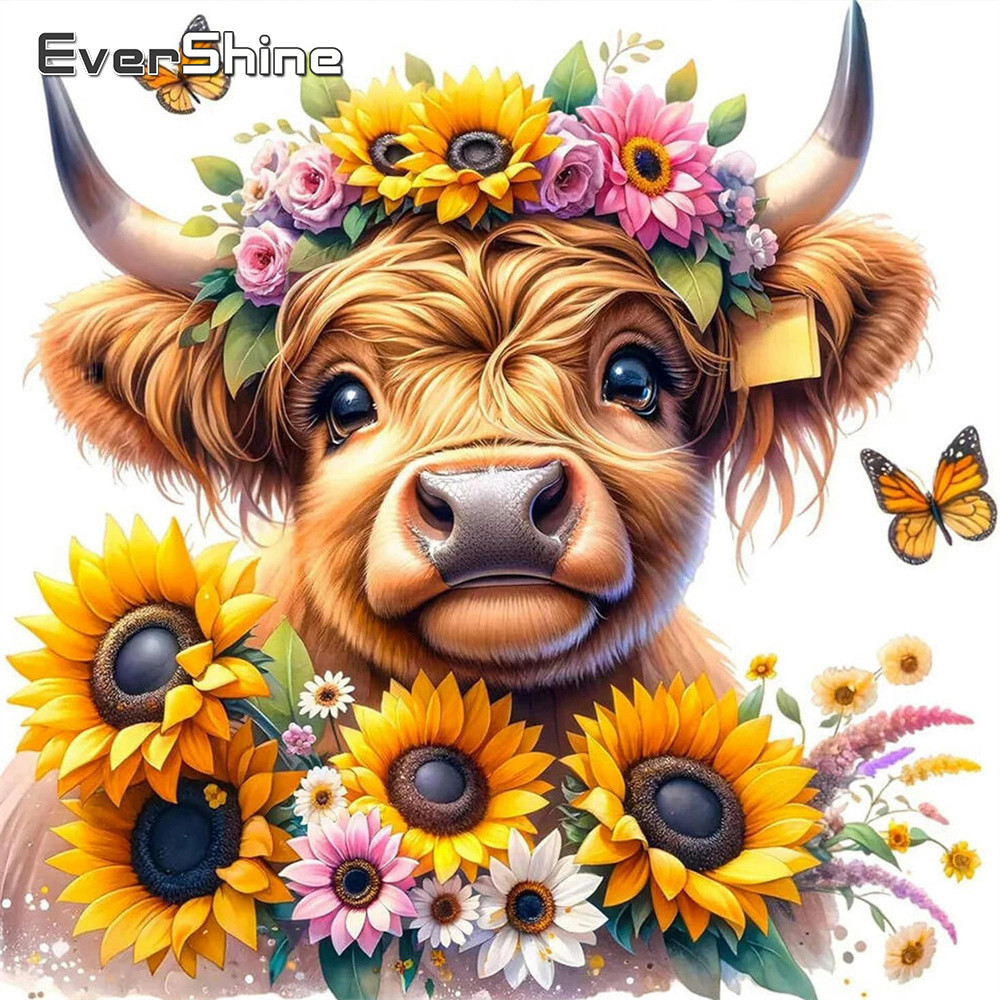 Embroidery Unique Design - Evershine geteld kruissteek koe dierenontwerp bedrukt