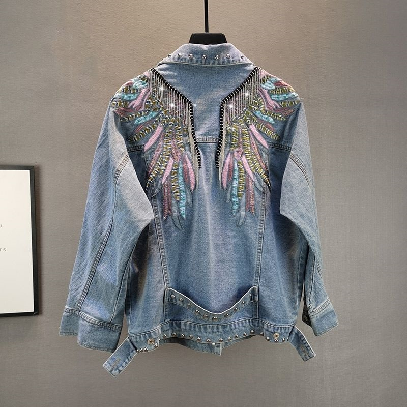 Embroidery On Jeans - 2026 Nieuwe Herfstmode Gespeld Dames Denim