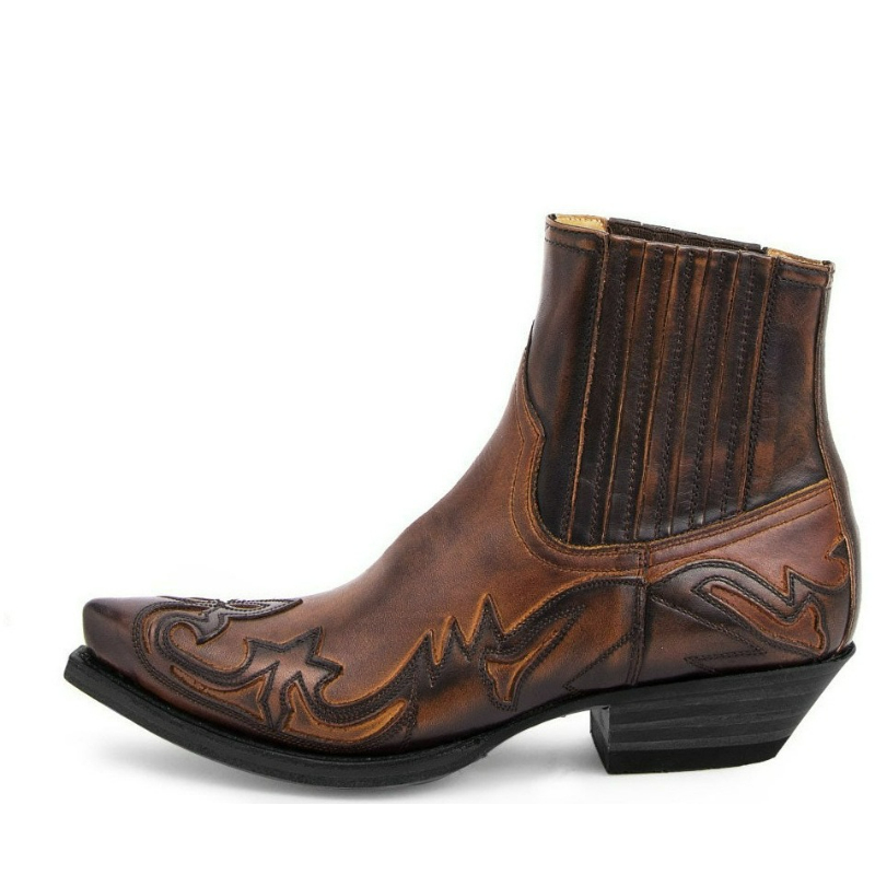 Embroidery Design - Handgemaakte western cowboylaarzen voor heren, enkellaarzen