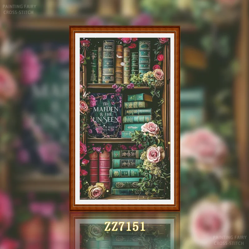 Embroidery Rose Stitch - [ZZ7151-Rose Bookish Fragrance] Gestempeld kruissteekpakket 14CT