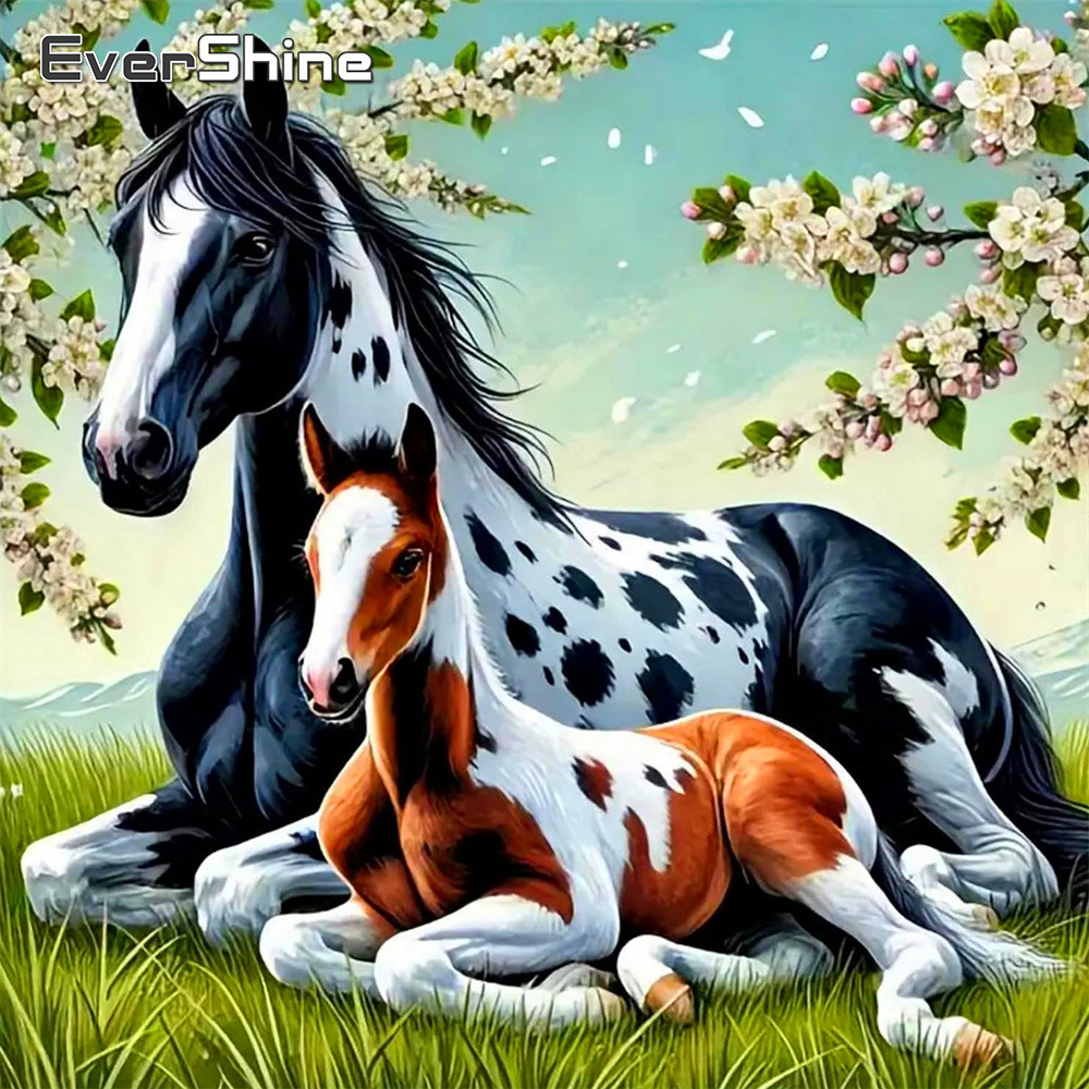 Embroidery Unique Design - Evershine geteld kruissteekpaard dierenontwerp bedrukt canvas