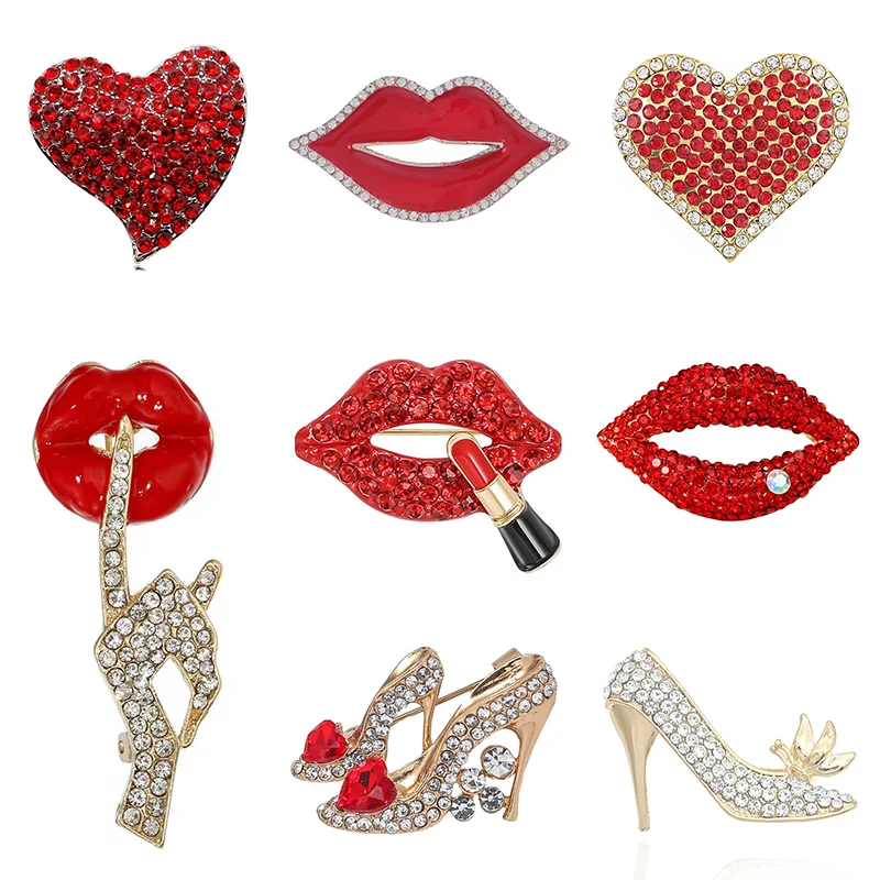 Embroidery Lips - 1 st Lippen KONINGIN Broche voor