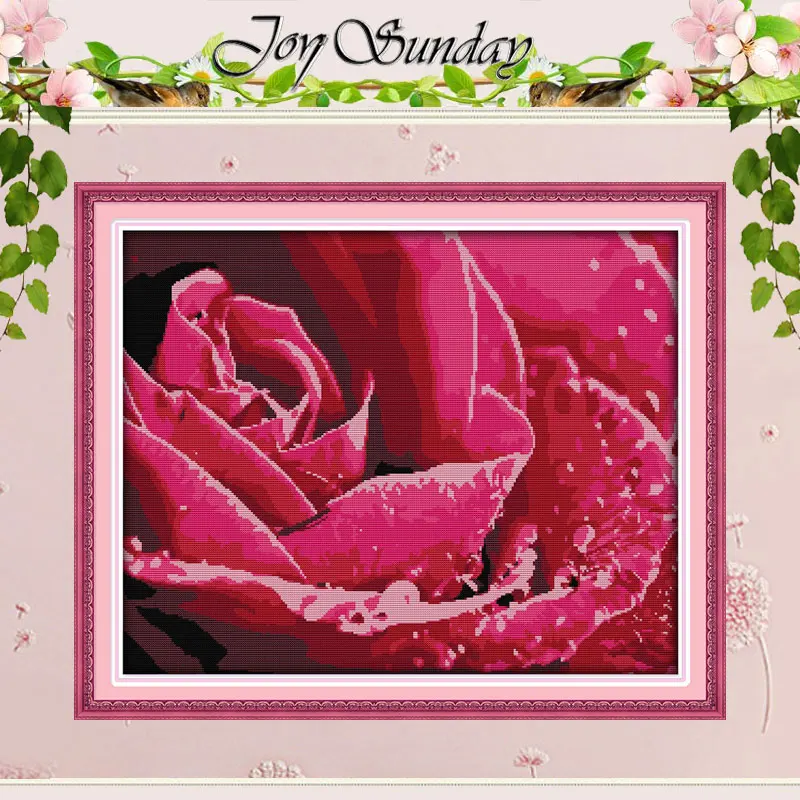 Embroidery Rose Stitch - Dauwdruppel Rose Patronen Geteld Kruissteek Set