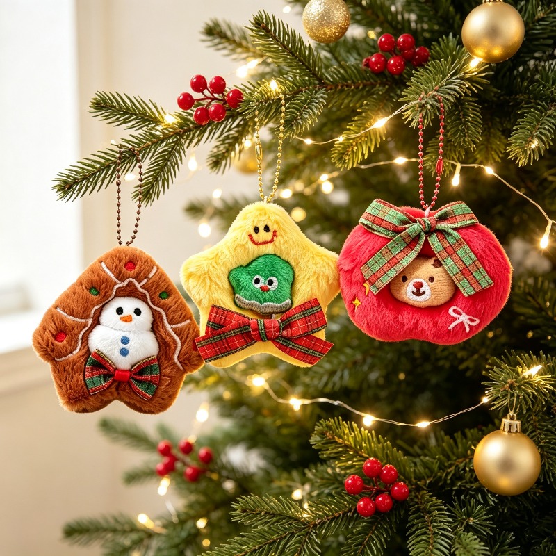 3-pack pluche geborduurde kers - Embroidery Xmas Ornaments recensie en prijs