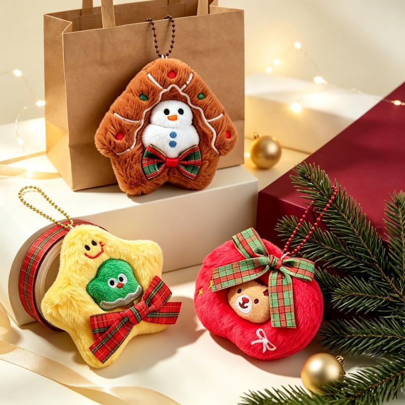 3-pack pluche geborduurde kers - Embroidery Xmas Ornaments recensie en prijs