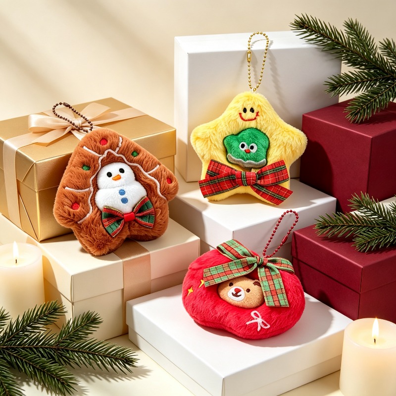 3-pack pluche geborduurde kers - Embroidery Xmas Ornaments recensie en prijs