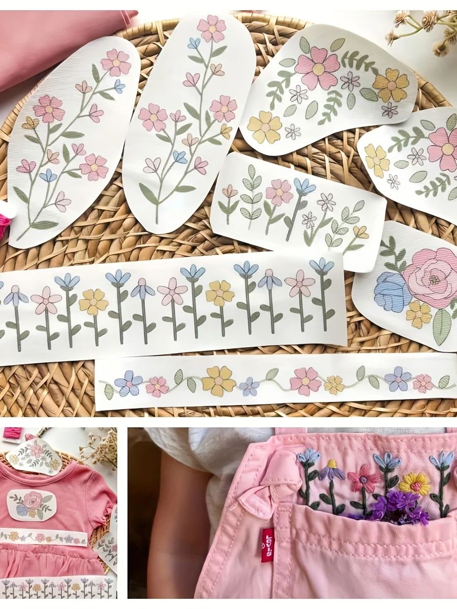 1 set van 8 stuks kleurrijke g - Printed Embroidery Kit recensie en prijs