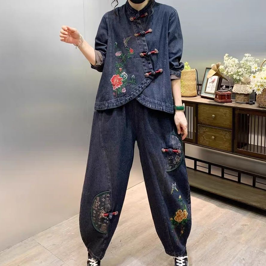 Vintage knop losse geborduurde - Embroidery On Jeans recensie en prijs