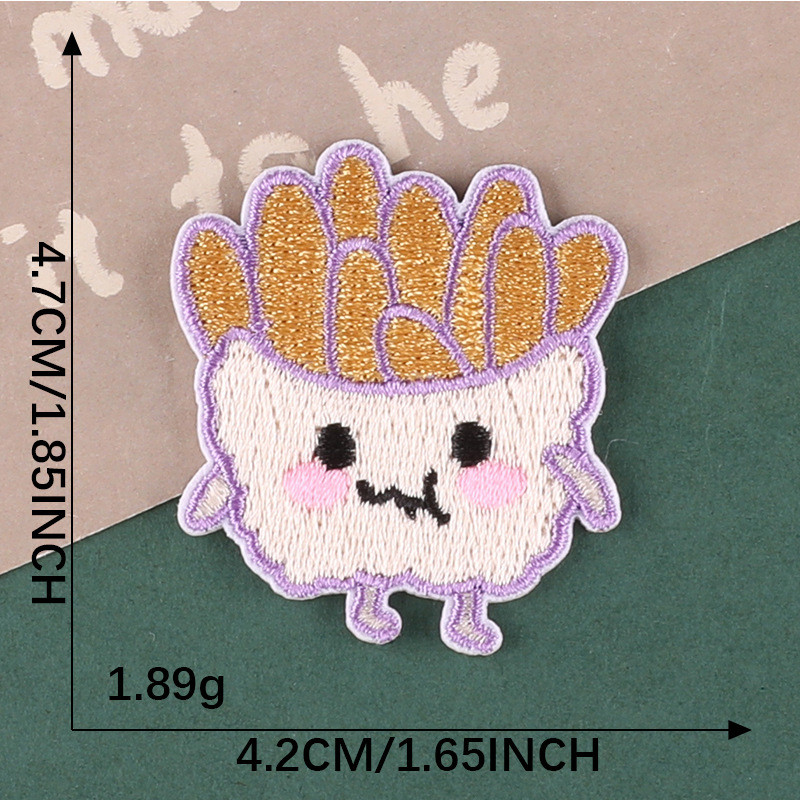 Zelfklevende patches met friet - Embroidery On Jeans recensie en prijs