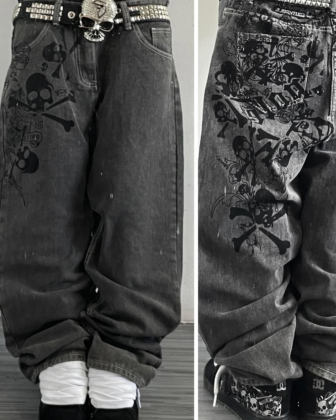 Y2K Straat Nieuwe Schedel Gebo - Embroidery On Jeans recensie en prijs