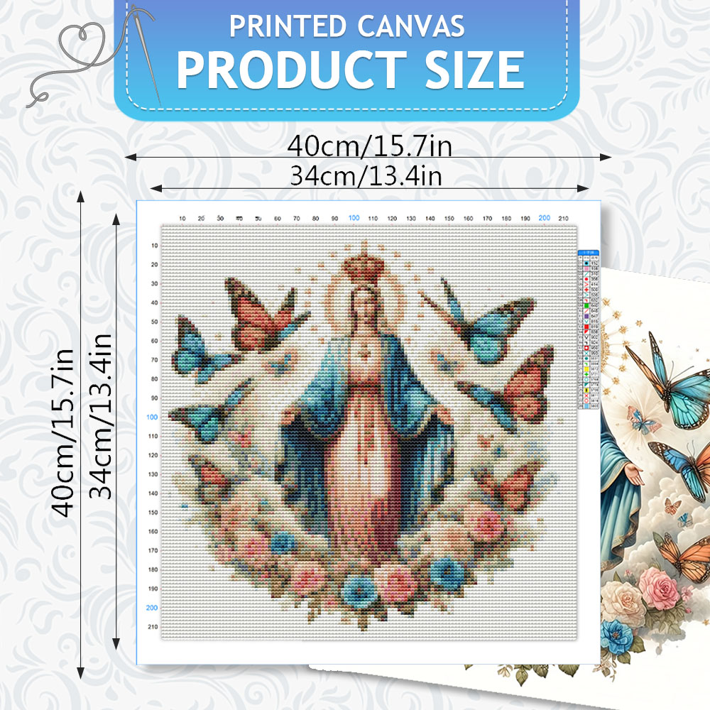 HUACAN Borduurpakketten Maagd  - Embroidery Rose Stitch recensie en prijs