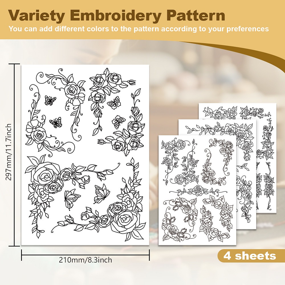 38 stuks rozenkant, 4 vellen w - Embroidery Rose Stitch recensie en prijs