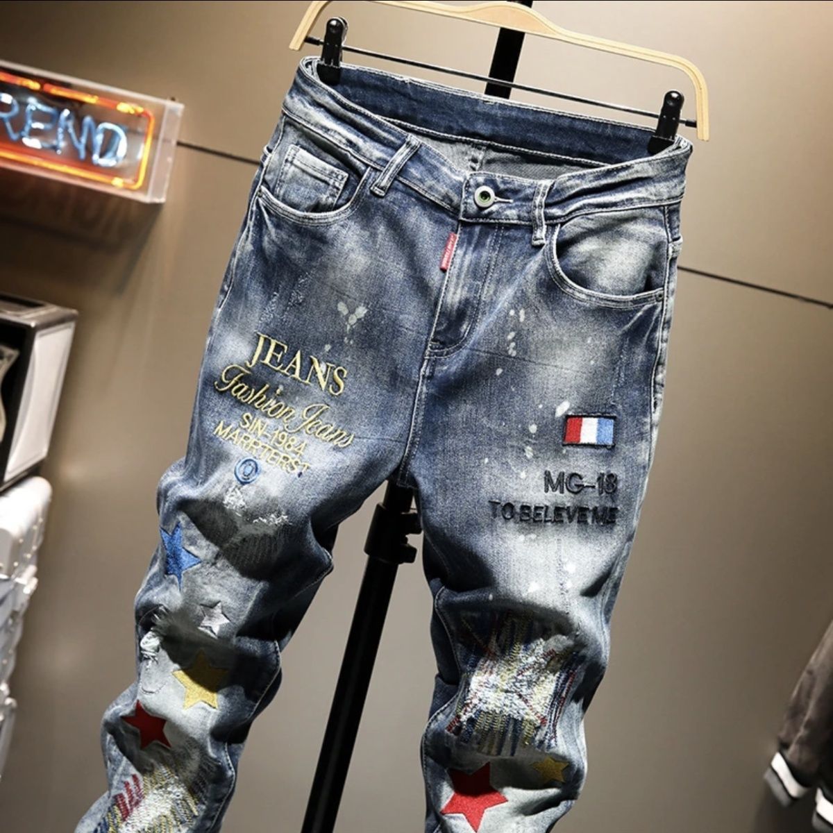 High-end Amerikaanse zware ind - Embroidery On Jeans recensie en prijs