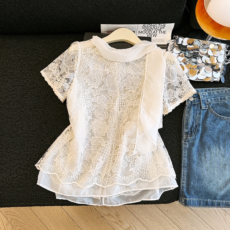 Elegant kanten overhemd met ui - Embroidery Unique Design recensie en prijs