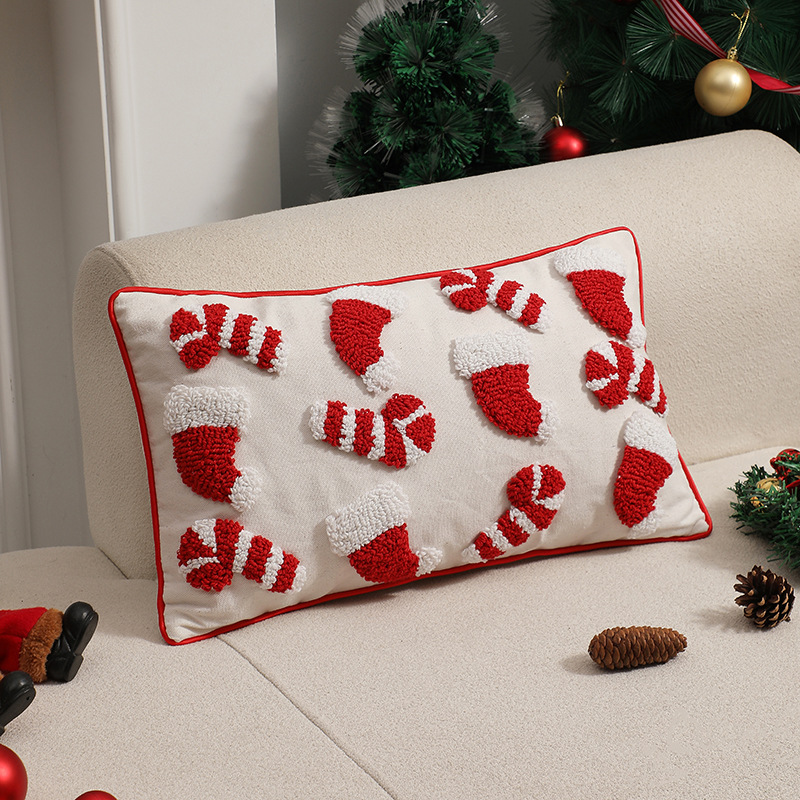 Rode Kerst Kussensloop Decorat - Embroidery Xmas Ornaments recensie en prijs