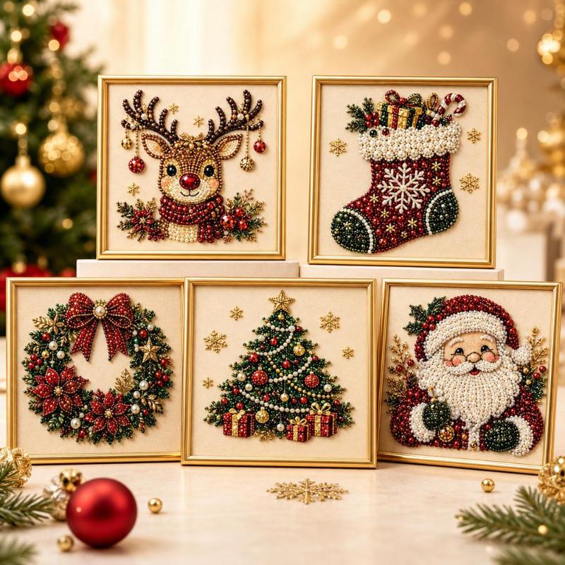 Kerstman Parelkunst DIY Kraalb - Embroidery Xmas Ornaments recensie en prijs