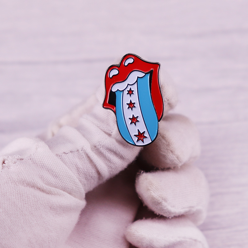 Chicago Vlag Emaille Pin Muzie - Embroidery Lips recensie en prijs