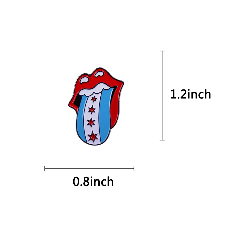 Chicago Vlag Emaille Pin Muzie - Embroidery Lips recensie en prijs