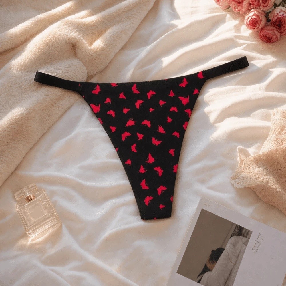 Elegante naadloze damesstrings - Embroidery Lips recensie en prijs