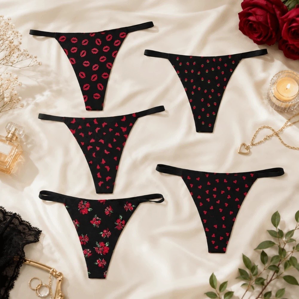 Elegante naadloze damesstrings - Embroidery Lips recensie en prijs